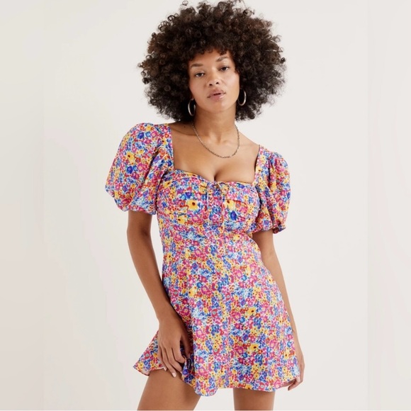 NWT For Love & Lemons Sasha Floral Mini Dress – Size XS - Picture 2 of 11